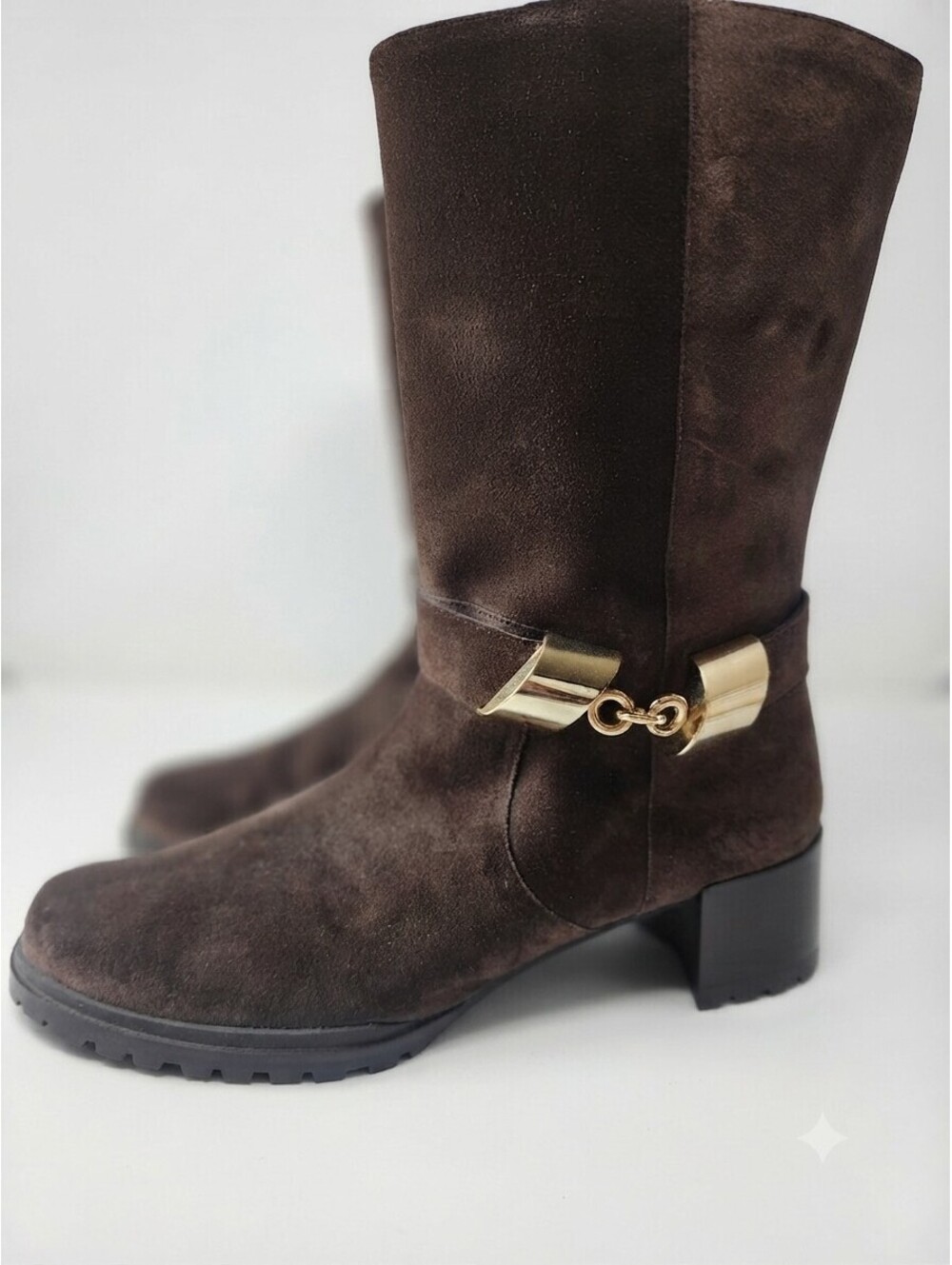 Stuart Weitzman Chocolate Suede Midcalf Boot Size 8